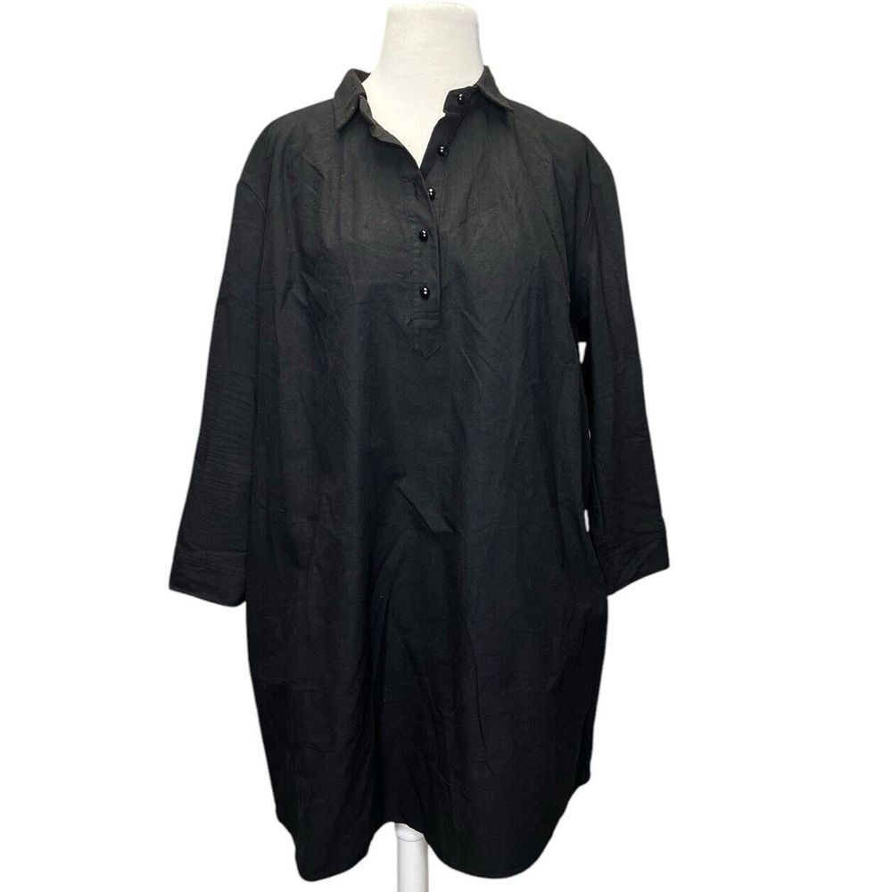 Tuckernuck Pomander Place Black Polly Shirt Dress Large Boxy‎ Shift Minimalist